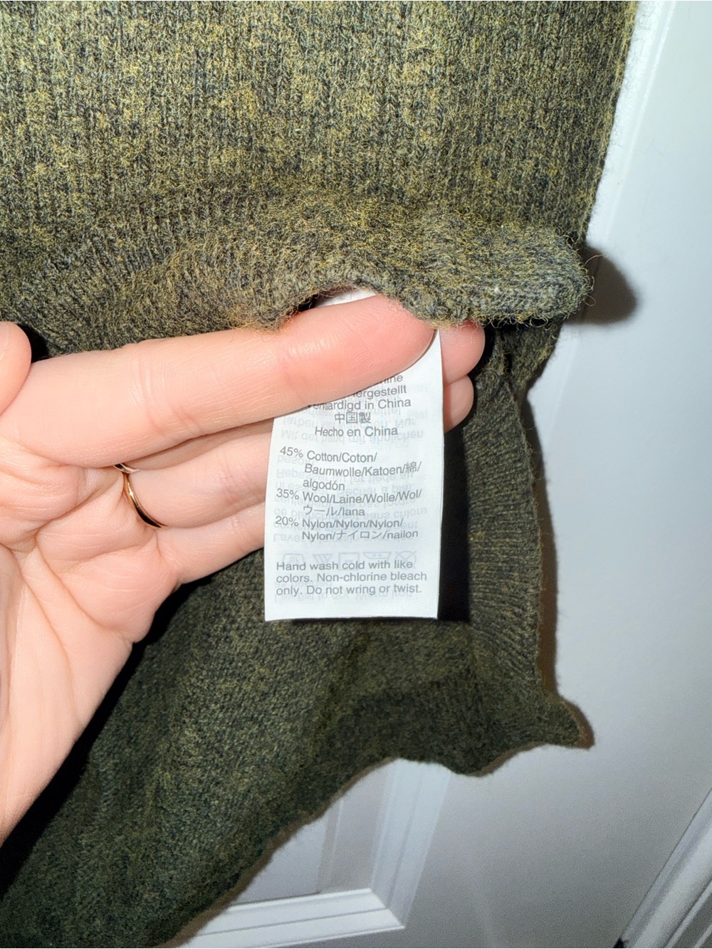 J. Crew Olive MERCANTILE Green Sleeveless Turtleneck Wool Blend Sweater (M) - Picture 4 of 5